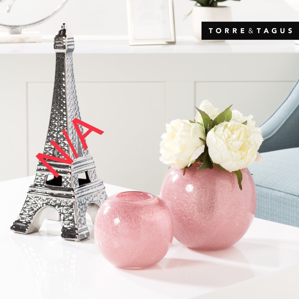 Brand New Shimmer Pink Vase (Set of 2)